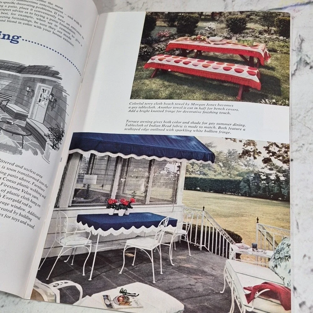 1960 Vintage - 1,001 Decorating Ideas Book 17 Conso Drapery Trimming USA MCM